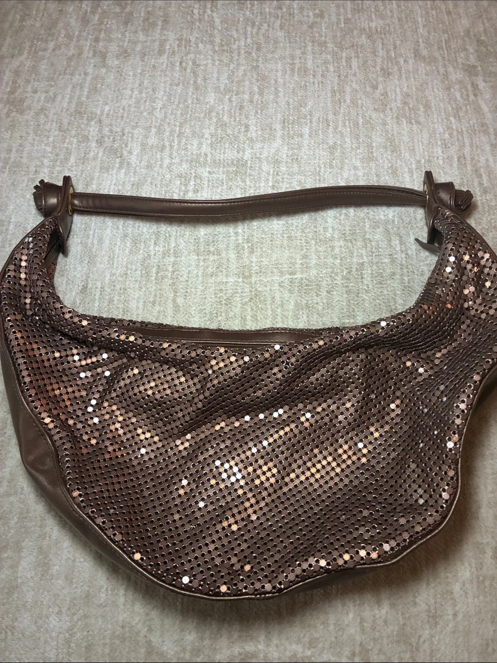Bueno Brown Sequin Hobo Bag